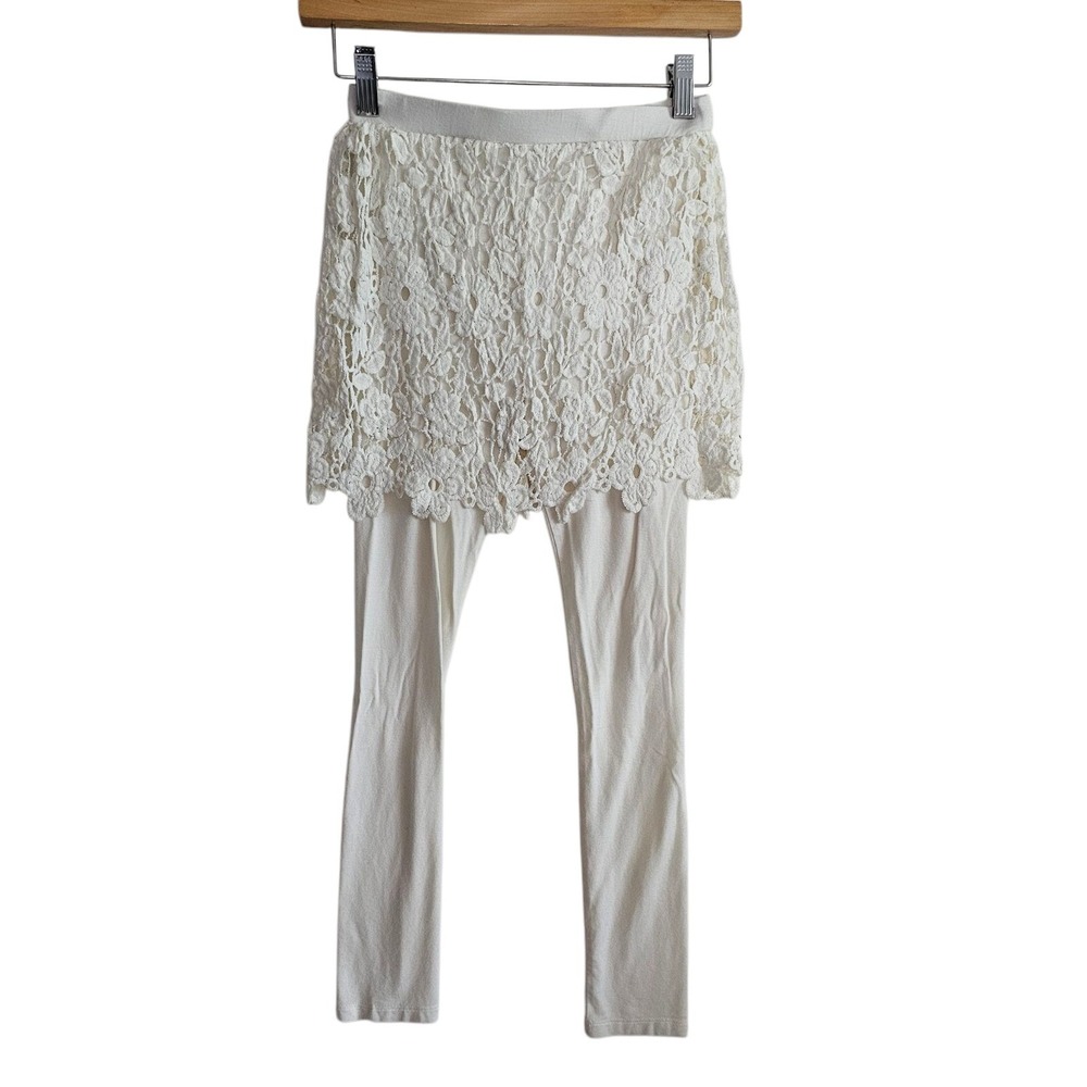 Chasing Fireflies Skirted Leggings Lace Overlay White Girls Size L 10 12 Years - Picture 2 of 6
